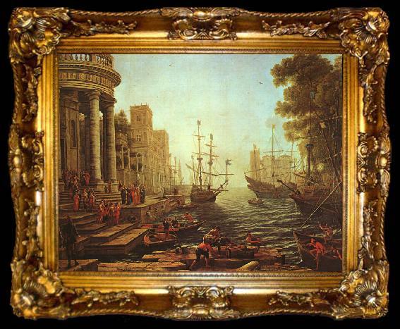 framed  Claude Lorrain Seaport : The Embarkation of St.Ursula, ta009-2